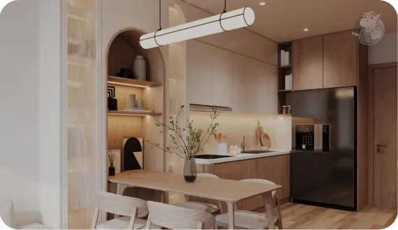 nowoczesna lampa nad stołem w jadalni